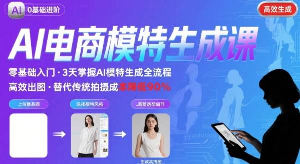 图片[1]-AI模特进阶课程，0基础高效生成逼真电商模特图