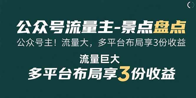 图片[1]-公众号流量主-景点盘点 流量巨大 多平台布局享3份收益