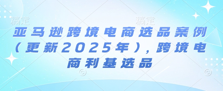 图片[1]-亚马逊跨境电商选品案例(更新2025年7月)，跨境电商利基选品