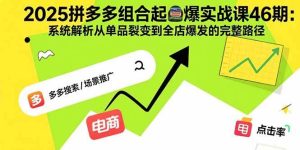 2025拼多多组合起爆实战课46期:系统解析从单品裂变到全店爆发的完整路径-比杰副业资源站