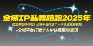 全域IP私教陪跑2025年,这套课程教你在公域平台打造个人IP快速涨粉变现-比杰副业资源站