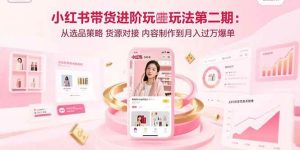 小红书带货进阶玩法第二期:从选品策略 货源对接 内容制作到月入过万爆单-比杰副业资源站