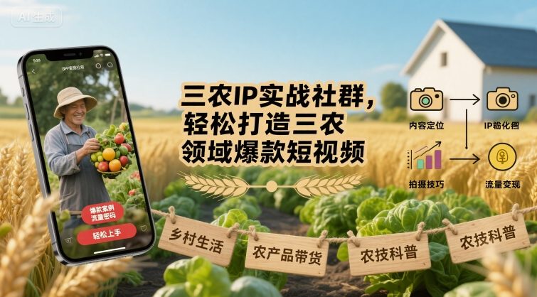 图片[1]-三农IP实战社群，轻松打造三农领域爆款短视频