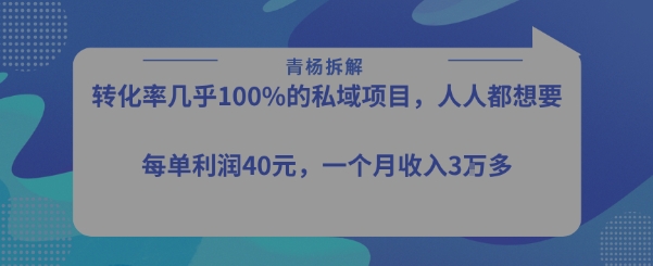 图片[1]-转化率最高的私域项目，每单利润40-50米，月入过1w